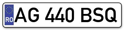 Placuta inmatriculare numar auto  AG-440-BSQ, AG 440 BSQ, AG440BSQ