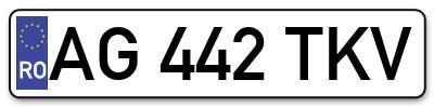 Placuta inmatriculare numar auto  AG-442-TKV, AG 442 TKV, AG442TKV