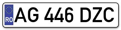 Placuta inmatriculare numar auto  AG-446-DZC, AG 446 DZC, AG446DZC