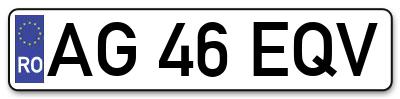 Placuta inmatriculare numar auto  AG-46-EQV, AG 46 EQV, AG46EQV