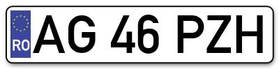 Placuta inmatriculare numar auto  AG-46-PZH, AG 46 PZH, AG46PZH