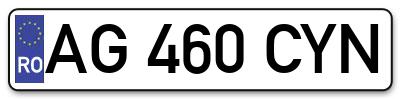 Placuta inmatriculare numar auto  AG-460-CYN, AG 460 CYN, AG460CYN