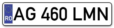 Placuta inmatriculare numar auto  AG-460-LMN, AG 460 LMN, AG460LMN