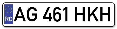 Placuta inmatriculare numar auto  AG-461-HKH, AG 461 HKH, AG461HKH