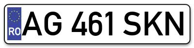 Placuta inmatriculare numar auto  AG-461-SKN, AG 461 SKN, AG461SKN