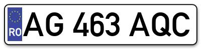 Placuta inmatriculare numar auto  AG-463-AQC, AG 463 AQC, AG463AQC