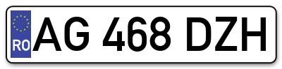 Placuta inmatriculare numar auto  AG-468-DZH, AG 468 DZH, AG468DZH