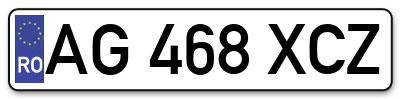 Placuta inmatriculare numar auto  AG-468-XCZ, AG 468 XCZ, AG468XCZ