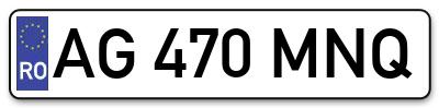 Placuta inmatriculare numar auto  AG-470-MNQ, AG 470 MNQ, AG470MNQ