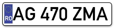 Placuta inmatriculare numar auto  AG-470-ZMA, AG 470 ZMA, AG470ZMA