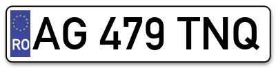 Placuta inmatriculare numar auto  AG-479-TNQ, AG 479 TNQ, AG479TNQ