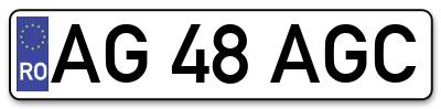 Placuta inmatriculare numar auto  AG-48-AGC, AG 48 AGC, AG48AGC