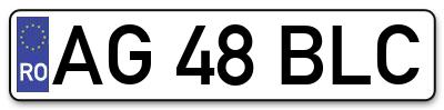 Placuta inmatriculare numar auto  AG-48-BLC, AG 48 BLC, AG48BLC
