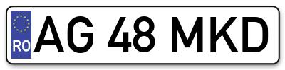 Placuta inmatriculare numar auto  AG-48-MKD, AG 48 MKD, AG48MKD