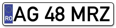 Placuta inmatriculare numar auto  AG-48-MRZ, AG 48 MRZ, AG48MRZ
