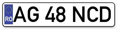 Placuta inmatriculare numar auto  AG-48-NCD, AG 48 NCD, AG48NCD