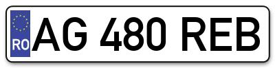 Placuta inmatriculare numar auto  AG-480-REB, AG 480 REB, AG480REB
