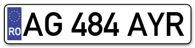 Placuta inmatriculare numar auto  AG-484-AYR, AG 484 AYR, AG484AYR