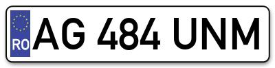Placuta inmatriculare numar auto  AG-484-UNM, AG 484 UNM, AG484UNM