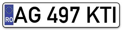 Placuta inmatriculare numar auto  AG-497-KTI, AG 497 KTI, AG497KTI