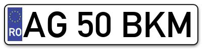 Placuta inmatriculare numar auto  AG-50-BKM, AG 50 BKM, AG50BKM