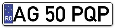 Placuta inmatriculare numar auto  AG-50-PQP, AG 50 PQP, AG50PQP