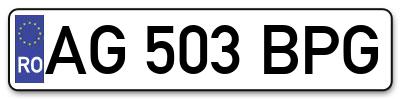 Placuta inmatriculare numar auto  AG-503-BPG, AG 503 BPG, AG503BPG