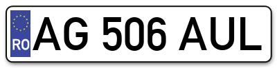 Placuta inmatriculare numar auto  AG-506-AUL, AG 506 AUL, AG506AUL