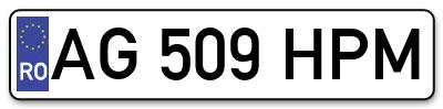 Placuta inmatriculare numar auto  AG-509-HPM, AG 509 HPM, AG509HPM