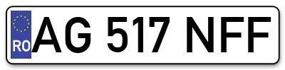 Placuta inmatriculare numar auto  AG-517-NFF, AG 517 NFF, AG517NFF