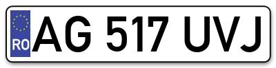 Placuta inmatriculare numar auto  AG-517-UVJ, AG 517 UVJ, AG517UVJ