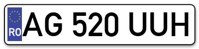 Placuta inmatriculare numar auto  AG-520-UUH, AG 520 UUH, AG520UUH