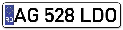 Placuta inmatriculare numar auto  AG-528-LDO, AG 528 LDO, AG528LDO
