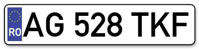 Placuta inmatriculare numar auto  AG-528-TKF, AG 528 TKF, AG528TKF