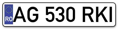 Placuta inmatriculare numar auto  AG-530-RKI, AG 530 RKI, AG530RKI