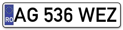 Placuta inmatriculare numar auto  AG-536-WEZ, AG 536 WEZ, AG536WEZ