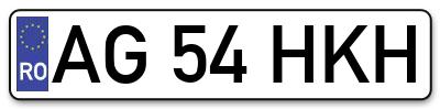 Placuta inmatriculare numar auto  AG-54-HKH, AG 54 HKH, AG54HKH