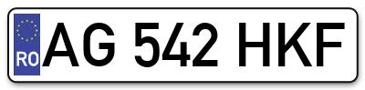 Placuta inmatriculare numar auto  AG-542-HKF, AG 542 HKF, AG542HKF