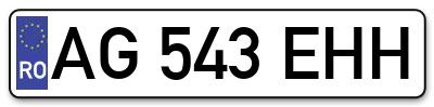 Placuta inmatriculare numar auto  AG-543-EHH, AG 543 EHH, AG543EHH