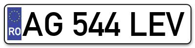 Placuta inmatriculare numar auto  AG-544-LEV, AG 544 LEV, AG544LEV