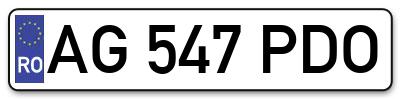 Placuta inmatriculare numar auto  AG-547-PDO, AG 547 PDO, AG547PDO