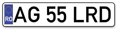 Placuta inmatriculare numar auto  AG-55-LRD, AG 55 LRD, AG55LRD
