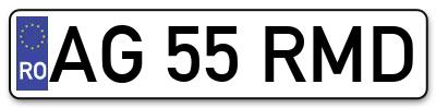 Placuta inmatriculare numar auto  AG-55-RMD, AG 55 RMD, AG55RMD
