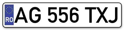 Placuta inmatriculare numar auto  AG-556-TXJ, AG 556 TXJ, AG556TXJ