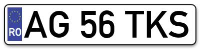 Placuta inmatriculare numar auto  AG-56-TKS, AG 56 TKS, AG56TKS