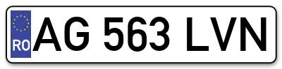 Placuta inmatriculare numar auto  AG-563-LVN, AG 563 LVN, AG563LVN