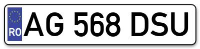 Placuta inmatriculare numar auto  AG-568-DSU, AG 568 DSU, AG568DSU