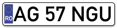 Placuta inmatriculare numar auto  AG-57-NGU, AG 57 NGU, AG57NGU