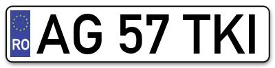 Placuta inmatriculare numar auto  AG-57-TKI, AG 57 TKI, AG57TKI
