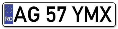 Placuta inmatriculare numar auto  AG-57-YMX, AG 57 YMX, AG57YMX